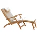 HiTeak Furniture Steamer Teak Outdoor Folding Lounge Chair with Cushions - HLDC640C-AB