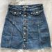 Zara Skirts | Denim Button Down Skirt Zara 'Authentic Denim By Trf' | Color: Blue | Size: Xs