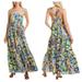 J. Crew Dresses | J. Crew | Tiered Taffeta Maxi Dress In Curly Floral Nwt | Color: Blue/Yellow | Size: 2