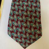 Burberry Accessories | Burberry Silk Neck Tie Maroon Teal Abstract | Color: Blue/Red | Size: Os