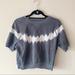 American Eagle Outfitters Tops | American Eagle Short Sleeve Sweatshirt, Crewneck, Tie Dye, Blue & White, Xxs | Color: Blue/White | Size: Xxs