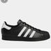 Adidas Shoes | Classic Adidas Superstar Womens Sneakers Black And White Gold Logo Size 5.5 | Color: Black/White | Size: 5.5