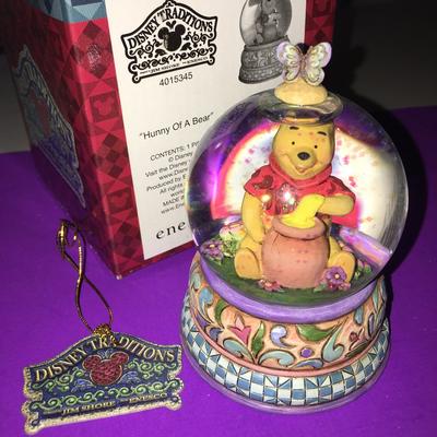 Disney Art | Jim Shore Enesco Disney Winnie The Pooh Hunny Of Bear Waterball Globe Figurine | Color: Red/Yellow | Size: Os