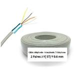 AR - 25 m Câble téléphonie - Interphonie - Visiophone 2 paires j-y ( st )y 0.6 mm