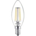 Ampoule led Flamme E14 40W Blanc Chaud Claire, Verre, Lot de 2 - Philips