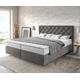 DELIFE Boxspringbett Dream-Great 180x200 cm Mikrofaser Steingrau mit Matratze und Topper, Boxspringbetten