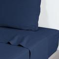 Drap plat lin lavé 240x300 bleu indigo