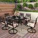 7-Piece Patio Dining Set with Slat Dining Table & Metal Dining Chairs