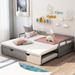 Contemporary Style Extending Daybed with Trundle, Wooden Daybed with Trundle