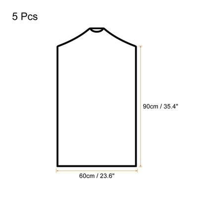 90x60cm Garment Cover, 5 Pack PE Dustproof Protector Bags Clear