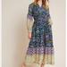 Anthropologie Dresses | New!! Anthropologie Maeve Ondine Bohemian Floral Long Sleeve Maxi Dress. Nwot | Color: Blue/Yellow | Size: Xs