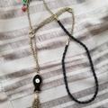 Urban Outfitters Jewelry | Evil Eye Necklace, Tarot, 90s, Chocker, Summer Necklace, Evil Eye, Good Luck | Color: Black/Gold | Size: Os