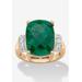 Women's Yellow Gold Over Sterling Silver Emerald And Genuine Tanzanite Ring by PalmBeach Jewelry in Gold (Size 8)