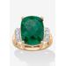 Women's Yellow Gold Over Sterling Silver Emerald And Genuine Tanzanite Ring by PalmBeach Jewelry in Gold (Size 9)