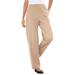 Plus Size Women's 7-Day Knit Ribbed Straight Leg Pant by Woman Within in New Khaki (Size M)