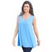 Plus Size Women's Swing Ultimate Tank by Roaman's in Horizon Blue (Size 30/32) Top