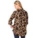 Plus Size Women's Long-Sleeve Kate Big Shirt by Roaman's in Brown Sugar Stamped Floral (Size 30 W) Button Down Shirt Blouse