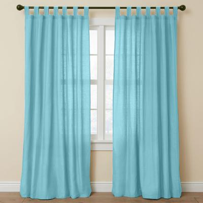 Wide Width Poly Cotton Canvas Tab-Top Panel by BrylaneHome in Aqua (Size 48