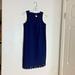 J. Crew Dresses | J Crew Factory Womens Sz 00 Navy Blue Sleeveless Dress Career Laser Cut Out Col | Color: Blue | Size: 00