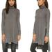 Free People Tops | Free People Gray Espresso Ribbed Turtleneck Hi-Low Sweater Tunic Top | Color: Gray | Size: S