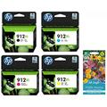 Ink Jungle 912XL Black Cyan Magenta Yellow Ink Cartridge Combo Pack For HP OfficeJet 8012 8014 8015 8017 OfficeJet Pro 8022 8023 8024 8025 Printers Wildflower Seed Pack