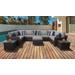 kathy ireland Homes & Gardens River Brook 12 Piece Outdoor Wicker Patio Furniture Set 12g in Slate - TK Classics River-12G-Grey