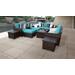 kathy ireland Homes & Gardens River Brook 12 Piece Outdoor Wicker Patio Furniture Set 12h in Aqua - TK Classics River-12H-Aruba