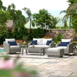Wade Logan® Castelli 6 Piece Sofa Seating Group w/ Cushions Synthetic Wicker/All - Weather Wicker/Wicker/Rattan in Gray | Outdoor Furniture | Wayfair