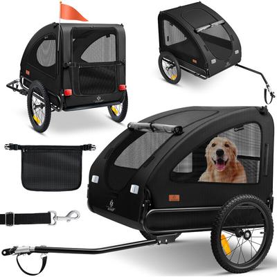 Kesser - Hundeanhänger Boxer 2-in-1 Hundebuggy Fahrradanhänger groß ca. 250L Volumen - Inkl. Fahne Image
