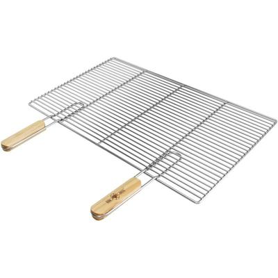 Rechteckiger Edelstahl Grillrost mit abnehmbaren Griffen 67 x 40 cm - robust & rostfrei - für Image