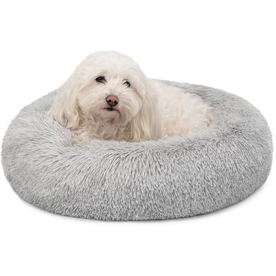 Hundebett rund Hundekissen Hundesofa Donut 50cm Durchmesser, hellgrau - Lionto