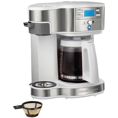 Hamilton Beach 2-Way Programmable Single Serve & 12-Cup Coffee Maker - White