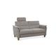 CAVADORE 3er-Sofa Palera mit Federkern / Kompakte Dreisitzer-Couch im Landhaus-Stil / inkl. 1 Kopfstütze / 179 x 89 x 89 / Mikrofaser, Hellgrau
