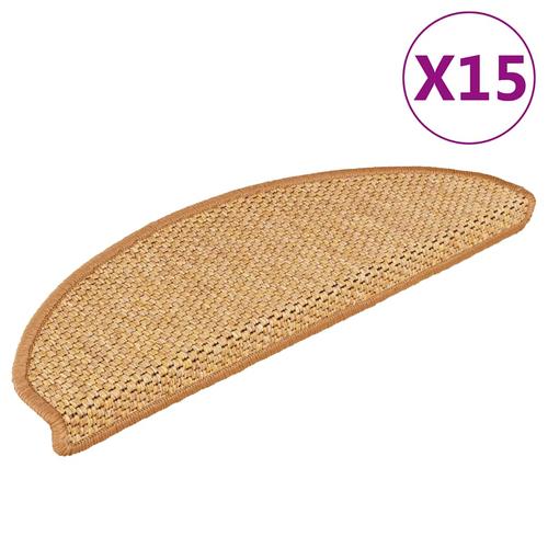 vidaXL Treppenmatten Selbstklebend Sisal-Optik 15Stk. 65x21x4cm Orange