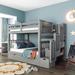 Contemporary Style Full Over Full Bunk Bed with Shelves and 6 Storage Drawers