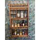 Outside bar wall mounted pine handcrafted Drinks Rack spirits bar with glass and bottle shelves great present