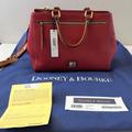 Dooney & Bourke Bags | Dooney & Bourke Red Pebble Leather Satchel | Color: Red/Tan | Size: Os