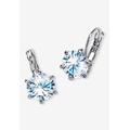 Women's Platinum-Plated Drop Earrings (12x10mm) Cubic Zirconia (8 cttw TDW) by PalmBeach Jewelry in Platinum