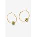 Women's Goldtone Charm Hoop Earrings (32mm) Round Simulated Birthstone by PalmBeach Jewelry in August