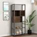 Benjara 68.25" H x 28" W Standard Bookcase Wood in Brown | 68.25 H x 28 W x 11.5 D in | Wayfair BM274297