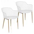 2 Fauteuils pour table de jardin design Malaga - 54 x 62 x 80 - Blanc