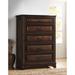 Roundhill Furniture Broval 179 Light Espresso Wood 5-drawer Chest