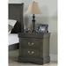 Traditional Style Solid Pine Bedroom Bedside Table With 2 Drawers, Storage Cabinet With Uniquely Shaped Handles