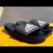 Adidas Shoes | Adidas Men's Adilette Comfort Slides Sandal Cg3425 Black/Black/White Size 12 | Color: Black/White | Size: 12