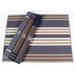 White 60 x 36 x 1 in Indoor Area Rug - Longshore Tides Adriyel Striped Hooked Wool Blue/Beige/Brown Area Rug Wool | 60 H x 36 W x 1 D in | Wayfair