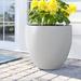 Sol 72 Outdoor™ Acushnet Round Indoor/Outdoor Modern Pot Planter w/ Drainage Hole in White | 17.2 H x 17.5 W x 17.5 D in | Wayfair