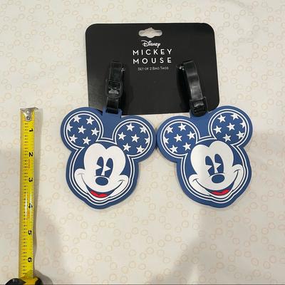 Disney Other | Disney Mickey & Minnie 2pc Rubber Luggage Tag American Flag Star Nwt | Color: Black/Blue | Size: Os