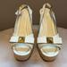 Kate Spade Shoes | Kate Spade White Shoe Wedges With Gold Accent | Color: Cream/White | Size: 8