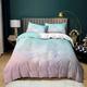 Double Duvet Set Pink Mint Green Bedding Double Bed Set Microfiber Soft Double Duvet Cover with Hidden Zipper Closure Duvet Cover Double-Double Bedding Set Includes Pillow Cases 2 Pack(50x75cm)