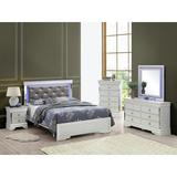 Glory Furniture Verona G6700C-KB3 Queen Bed, Silver Champagne Wood & /Upholstered/Faux leather in Gray | 53 H x 59 W x 80 D in | Wayfair G6700C-FB3